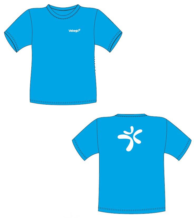 H. T-Shirt, acea blau, Siebdruck "Vebego"