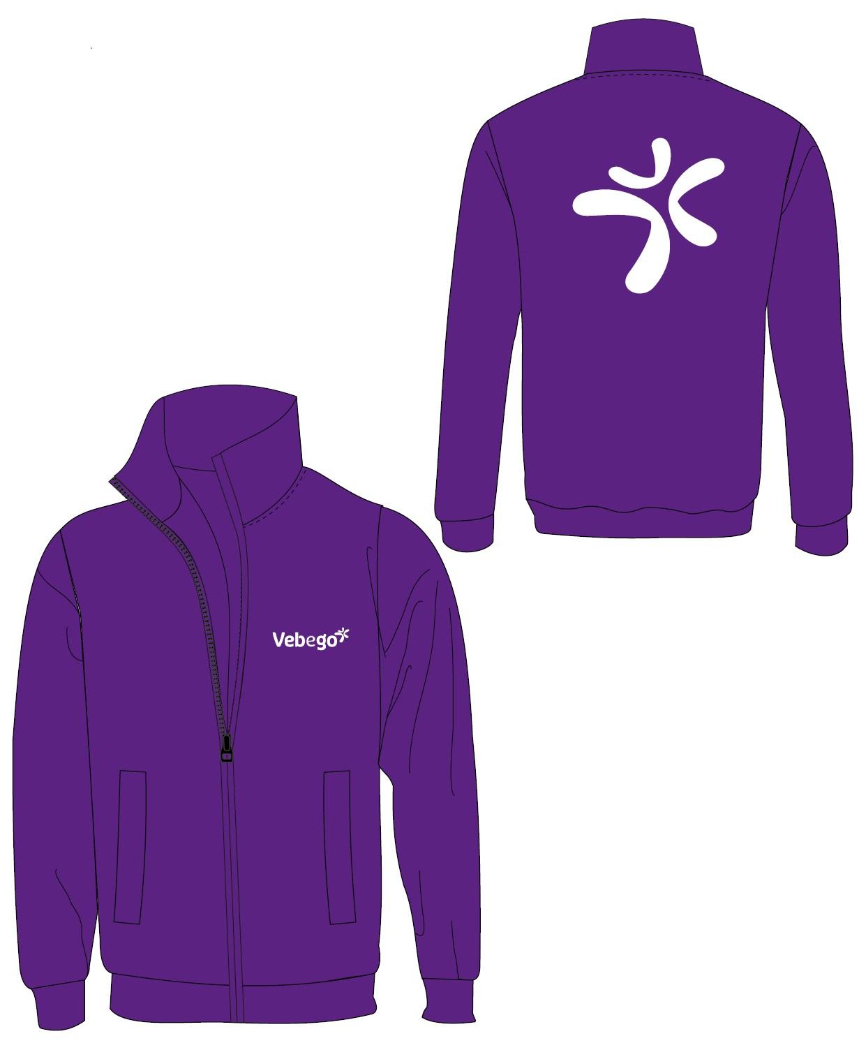 Sweat-Jacke, lila, Transfer-Druck "Vebego"