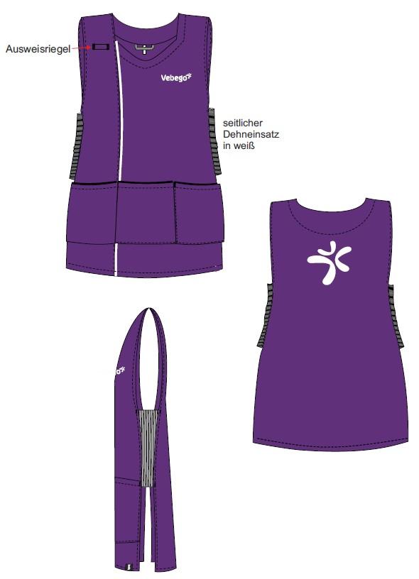 D.Überwurf , lila, inkl. "Vebego"