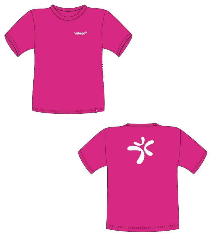 H. T-Shirt, purpur, Siebdruck  "Vebego"