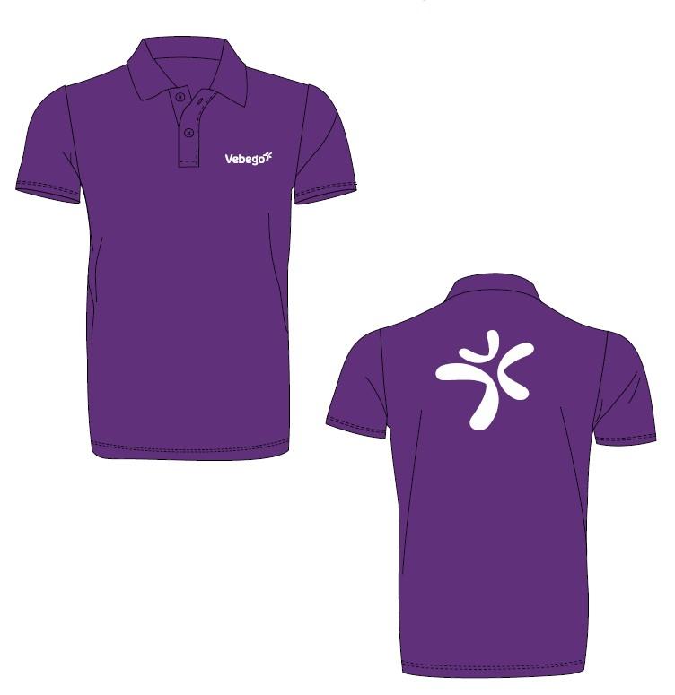 H. Polo-Shirt, lila, Siebdruck "Vebego"